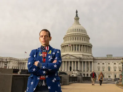 img of The Heartbeat of Diplomacy: How One Man's American Flag Blazer Symbolizes the Resilience of Democratic Alliances