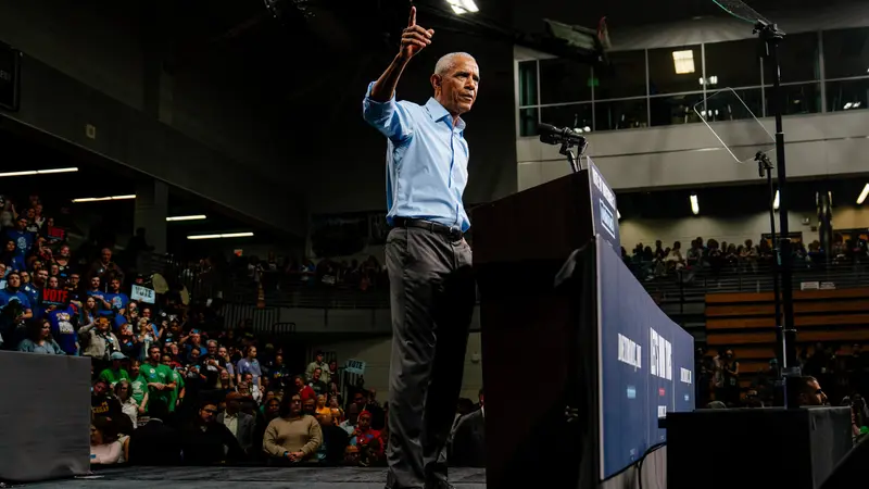 img of A Nation Divided, A Future At Stake: The Dueling Visions of Obama and Trump on the Campaign Trail